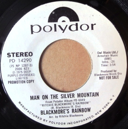 Blackmore's Rainbow – Man On The Silver Mountain (1975, Vinyl