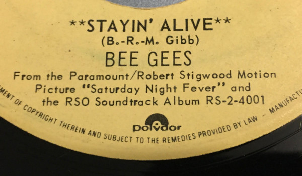 Bee Gees - Stayin' Alive | RSO (RS 885) - 3