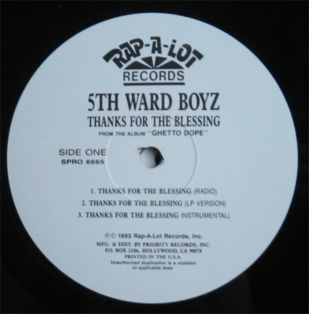 5th Ward Boyz – Thanks For The Blessing (1993, Cassette) - Discogs