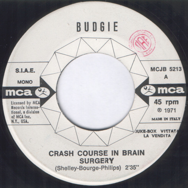 Budgie Crash Course In Brain Surgery (1971, Vinyl) Discogs