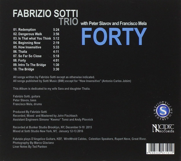 baixar álbum Fabrizio Sotti Trio With Peter Slavov And Francisco Mela - Forty