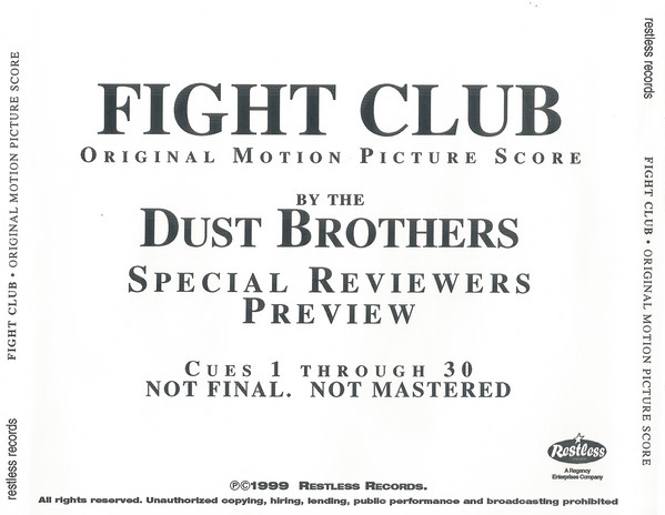 baixar álbum The Dust Brothers - Fight Club Original Motion Picture Score Promo