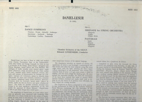 last ned album JeanYves DanielLesur - Dance Symphony Serenade