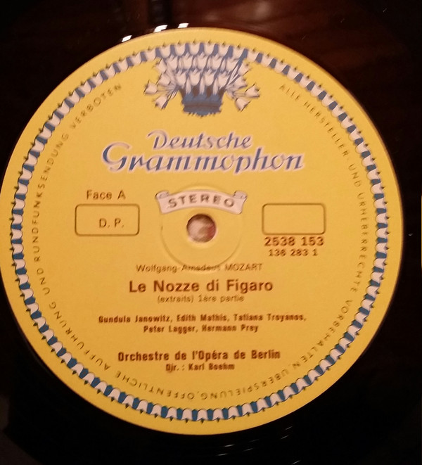 lataa albumi Wolfgang Amadeus Mozart, Dietrich FischerDieskau, Gundula Janowitz, Edith Mathis, Hermann Prey, Tatiana Troyanos, Orchestre De L'Opéra De Berlin, Karl Bœhm - Les Noces De Figaro