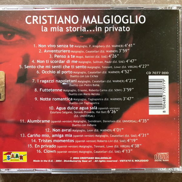 lataa albumi Cristiano Malgioglio - La Mia Storia In Privato
