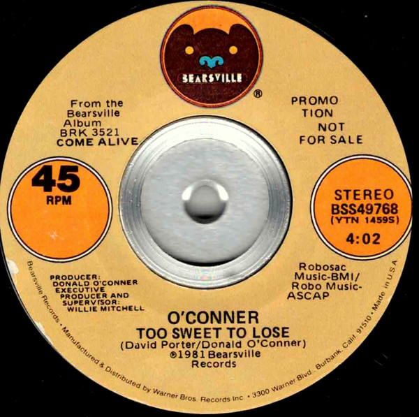 O'Conner – Too Sweet To Lose (1981, Vinyl) - Discogs