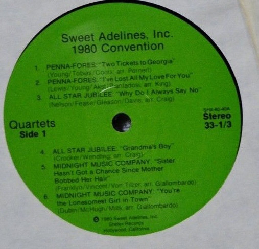 last ned album Various - Sweet Adelines Inc 1980 Convention