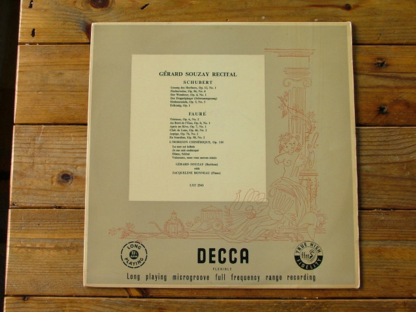 GERARD SOUZAY & BONNEAU Schubert Recital ORIG Decca LXT 2543 UK-1954  SEALED/MINT