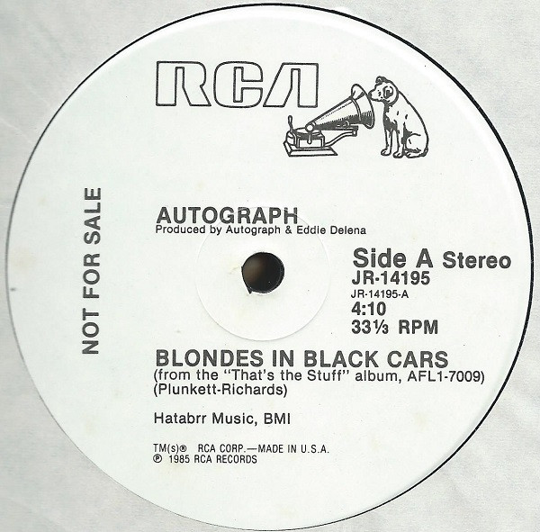 Autograph Blondes In Black Cars 1985 Vinyl Discogs