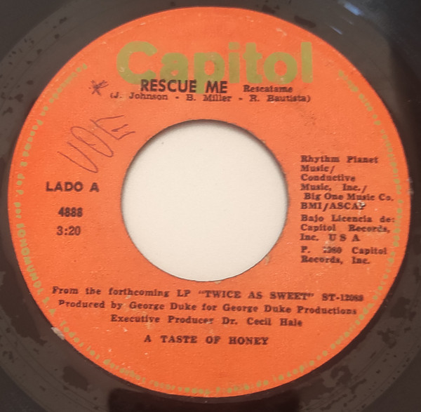 A Taste Of Honey - Rescue Me | Releases | Discogs