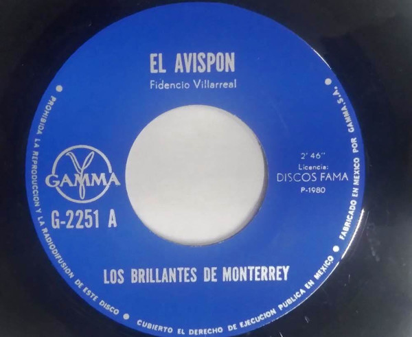Los Brillantes De Monterrey – El Avispon / La Golondrina (1980, Vinyl ...