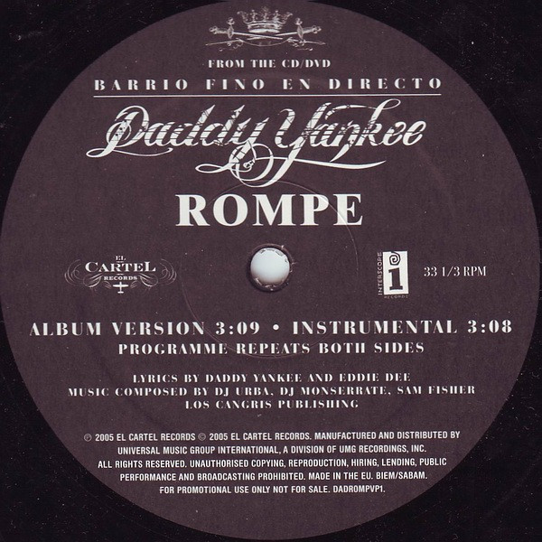 Daddy Yankee Rompe (2005, - Discogs
