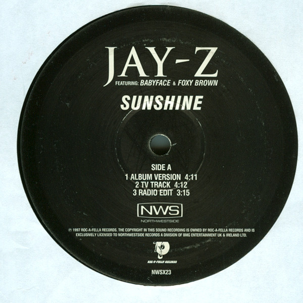 Jay-Z Featuring Babyface & Foxy Brown – Sunshine (1997, Vinyl