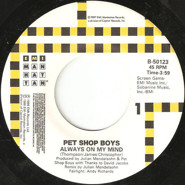 Pet Shop Boys - Always On My Mind | EMI-Manhattan Records (B-50123) - main