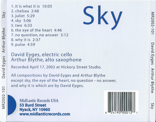 Album herunterladen David Eyges Arthur Blythe - Sky