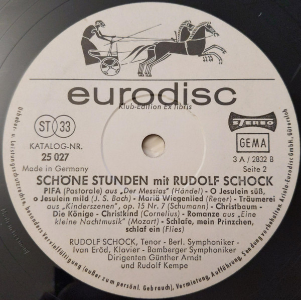 lataa albumi Rudolf Schock - Schöne Stunden Mit Rudolf Schock