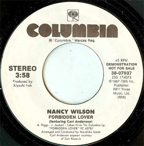 Nancy Wilson With Carl Anderson – Forbidden Lover (1987, Vinyl