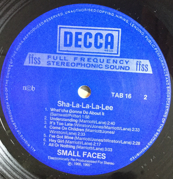 descargar álbum Small Faces - Sha La La La Lee