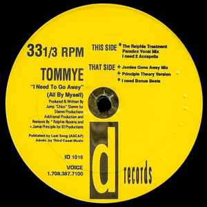 Tommye - I Need To Go Away (All By Myself)