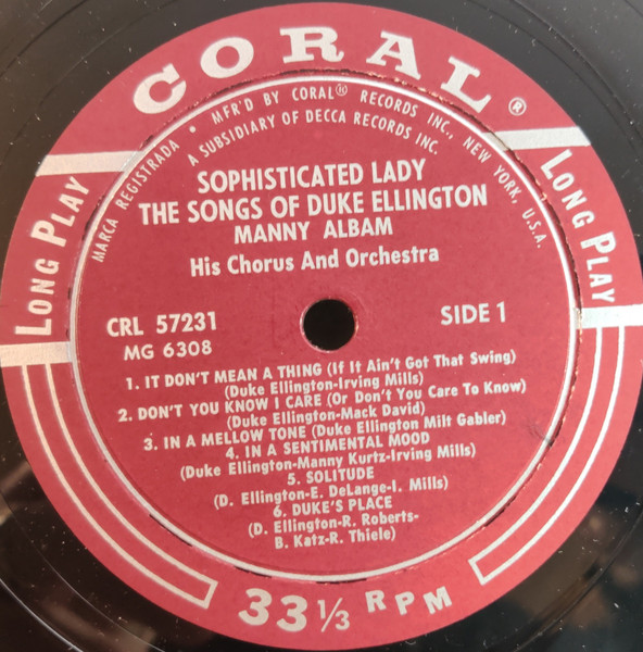 Manny Albam His Chorus And Orchestra – Sophisticated Lady - The