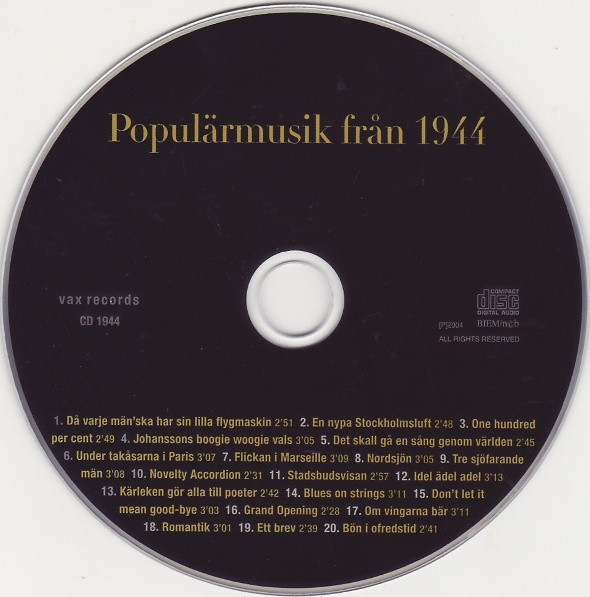 last ned album Download Various - Populärmusik Från 1944 album