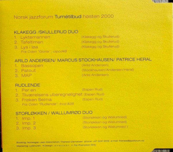 descargar álbum Various - Norsk Jazzforum Turnétibud Høsten 2000