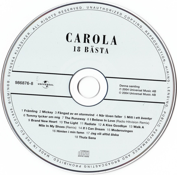ladda ner album Carola - 18 Bästa