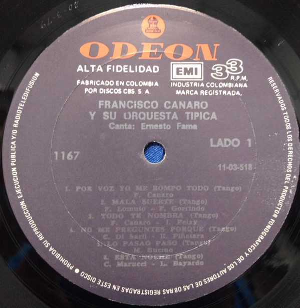 Album herunterladen Francisco Canaro Y Su Orquesta Típica ,Canta Ernesto Famá - Canaro