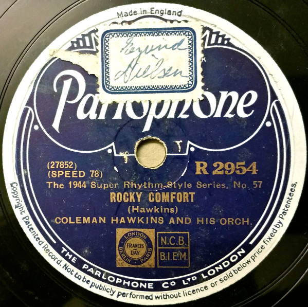 COLEMAN HAWKINS AND HIS ORCH/ ROCKY COMFORT/PASSIN IT AROUND(Parlo R 2954)　SP盤　78RPM　JAZZ 《英》