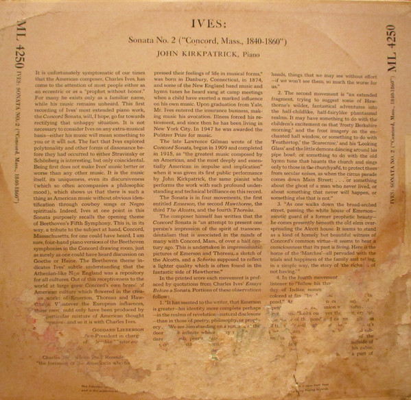 last ned album John Kirkpatrick - Ives Sonata No 2 Concord Mass 1840 1860