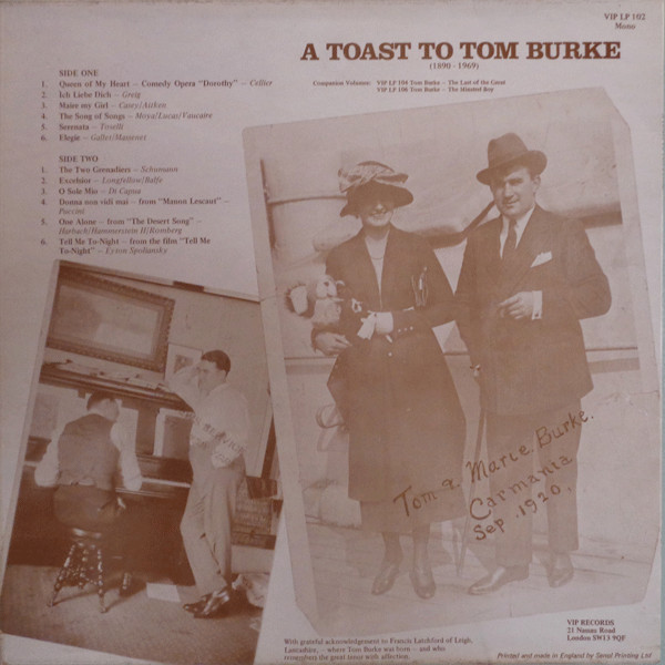descargar álbum Tom Burke - A Toast To Tom Burke