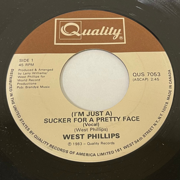 West Phillips – (I'm Just A) Sucker For A Pretty Face (1983, Vinyl