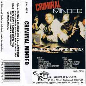 Boogie Down Productions – Criminal Minded (1991, Cassette