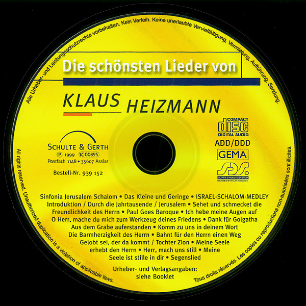lataa albumi Klaus Heizmann - Die Schönsten Lieder Von Klaus Heizmann