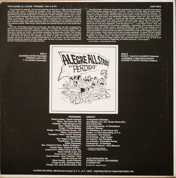 Alegre All Stars – Perdido (1977, Vinyl) - Discogs