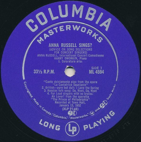 baixar álbum Anna Russell - Anna Russell Sings Advise On Song Selection For Concert Singers