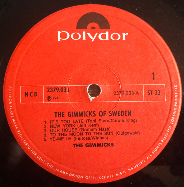 Gimmicks – Gimmicks Of Sweden (1972, Vinyl) - Discogs