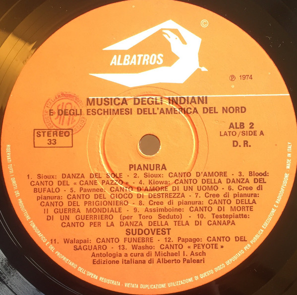 Indiani E Eschimesi Dell'America Del Nord - Musica Degli Indiani E Degli Eschimesi Dell'America Del Nord | Albatros (ALB 2) - 9