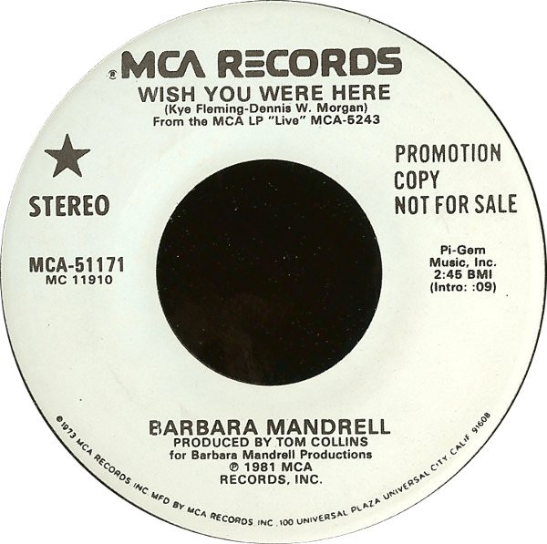 descargar álbum Barbara Mandrell - Wish You Were Here