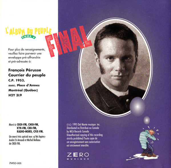 François Pérusse - L'Album Du Peuple Final - Tome 4 | Zero Musique (ZMSD 005) - 7