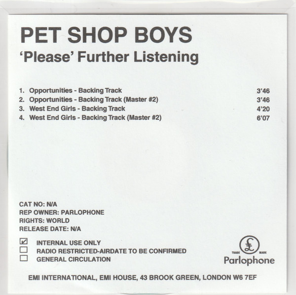 Pet Shop Boys – Please Further Listening (CDr) - Discogs