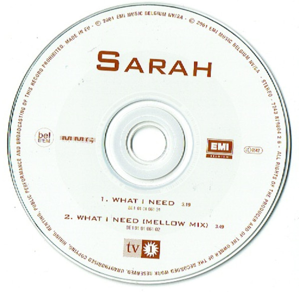 télécharger l'album Sarah - What I Need