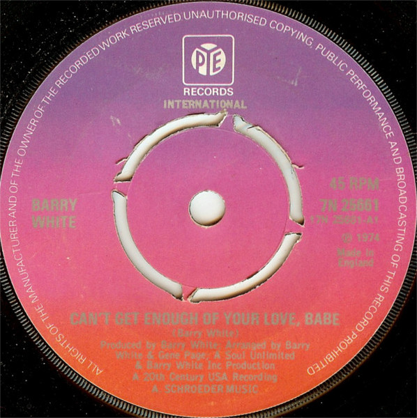 Barry White - Can't Get Enough Of Your Love, Babe | Releases | Discogs