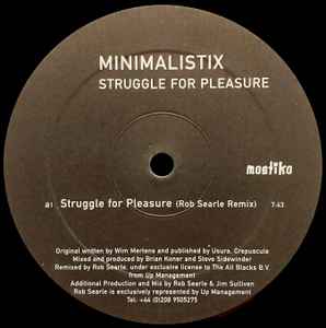 Portada de album Minimalistix - Struggle For Pleasure