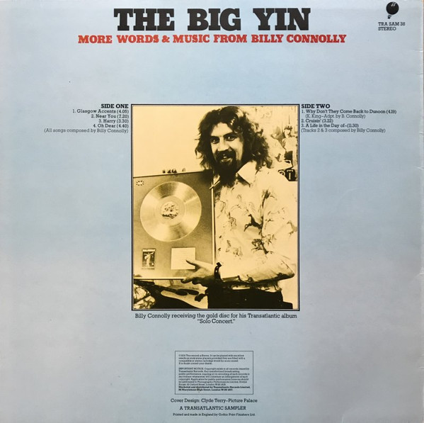 Billy Connolly - The Big Yin: More Words & Music From Billy Connolly (Volume Two) | Transatlantic Records (TRA SAM 38) - 2