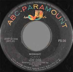 Paul Anka – Midnight (1958, Vinyl) - Discogs