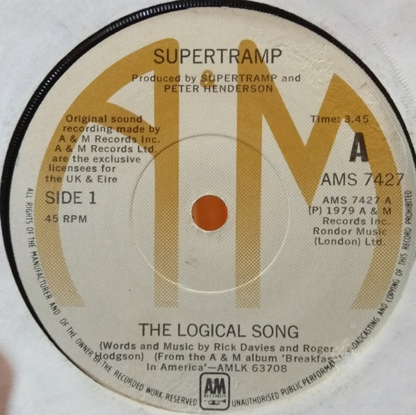 Supertramp - The Logical Song (1979 LP Vinyl) 