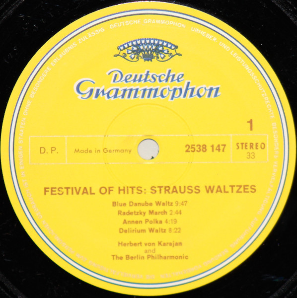 Herbert Von Karajan and The Berlin Philharmonic - Festival Of Hits: Strauss Waltzes | Deutsche Grammophon (2538 147) - 3