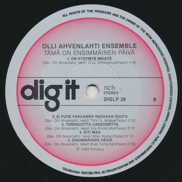 baixar álbum Olli Ahvenlahti Ensemble - Tämä On Ensimmäinen Päivä