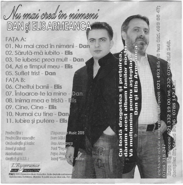 ladda ner album Dan Și Elis Armeanca - Nu Mai Cred In Nimeni Manele De Catifea